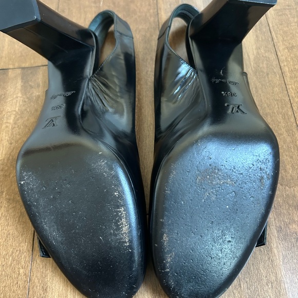 Louis Vuitton Black Leather Slingback Heels - Picture 3 of 5